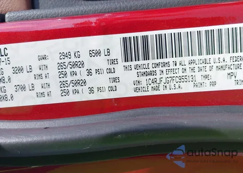 2015 Jeep Grand Cherokee Summit из США, поврежденный, VIN 1C4RJFJG7FC955131